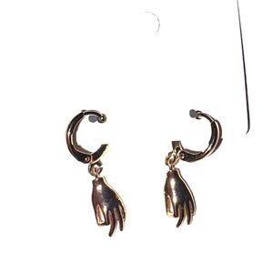 Gold Hand Charm Earrings
